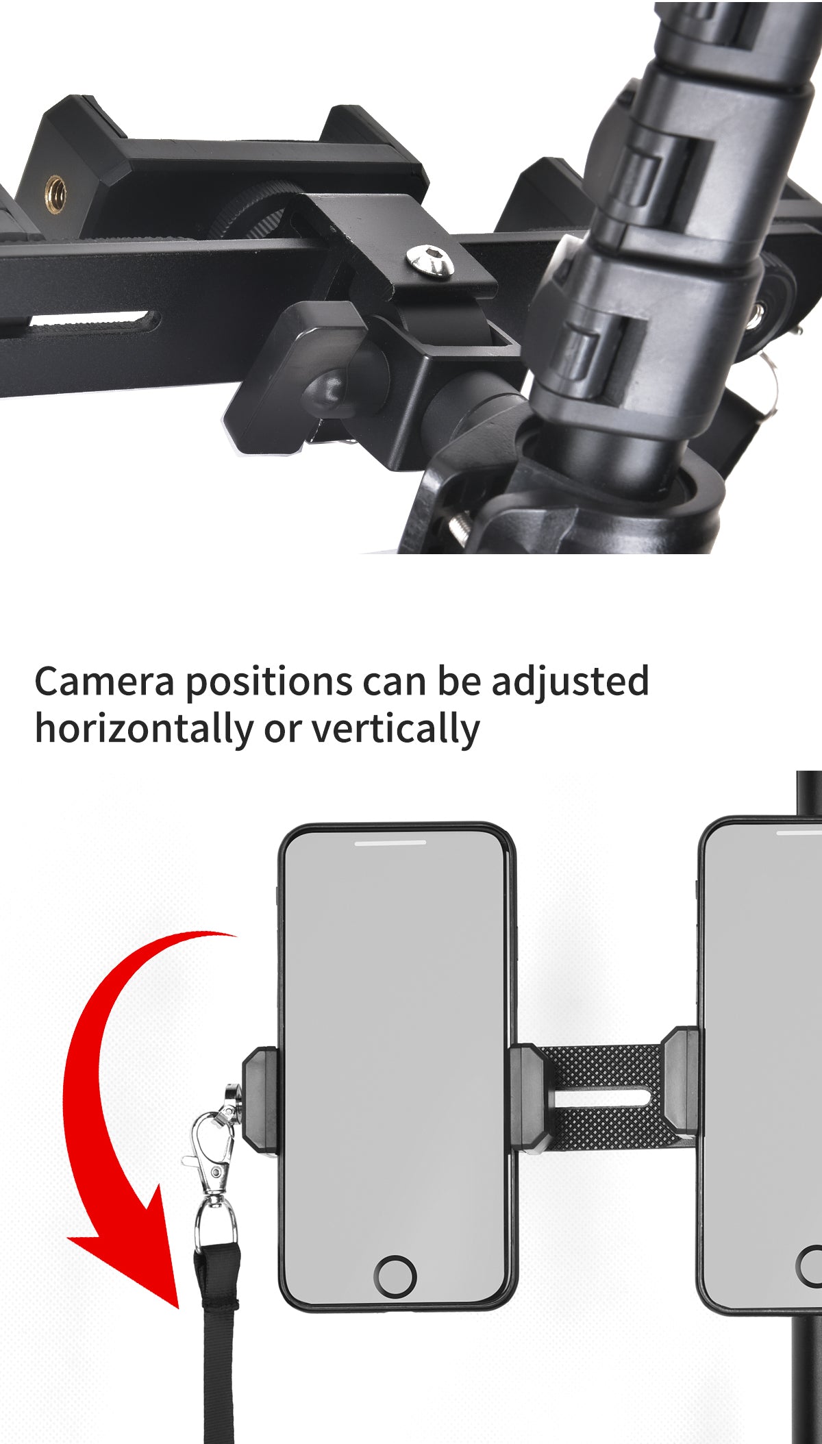 YELANGU Outdoor Walking Live Streaming Bracket Video Rig Holder Stabilizer for Android iPhone Tiktok Youtube Live Streaming