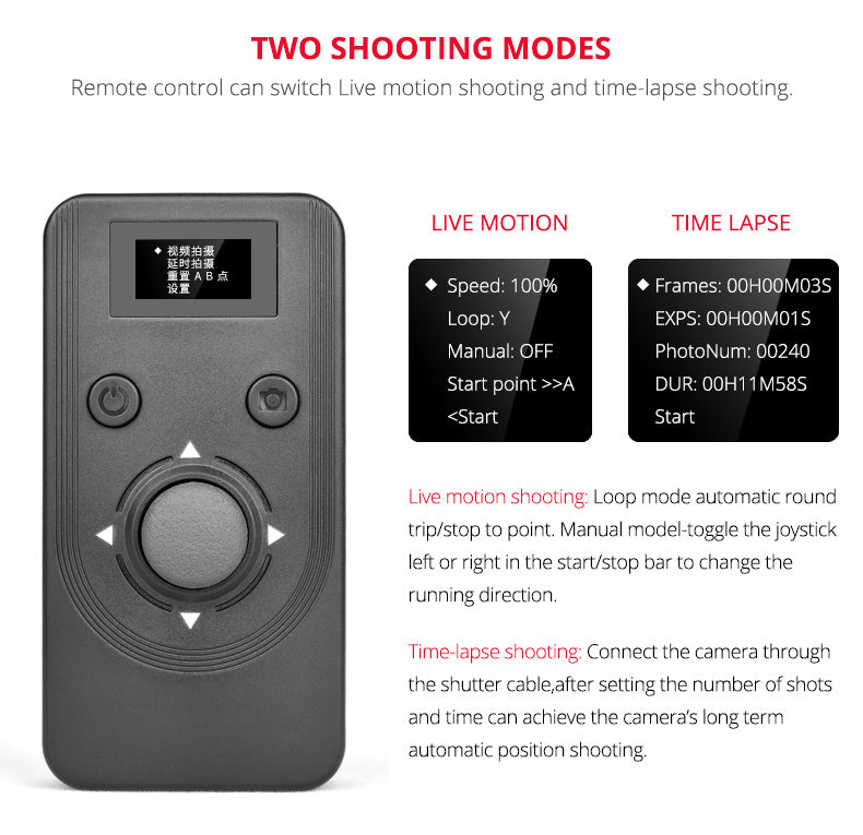 YELANGU L80RC Professional Motozied Video Camera Slider Carbon Fiber Track Rail with Time Lapse Wireless Control
