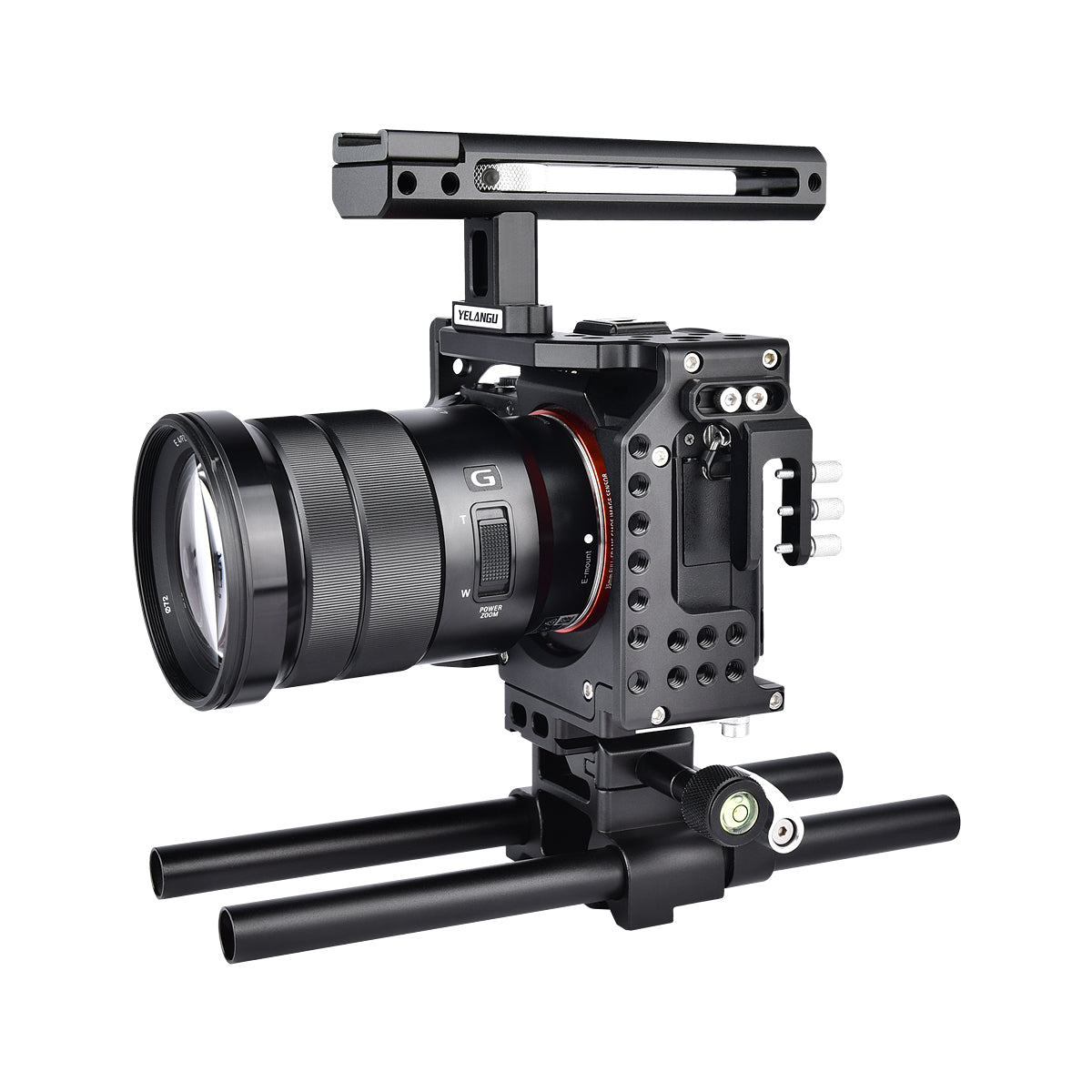 Yelangu Ca7 Camera Cage Kit for Sony Alpha A7 with 3/8 1/4 Inch Screw Top handle Cold Shoe
