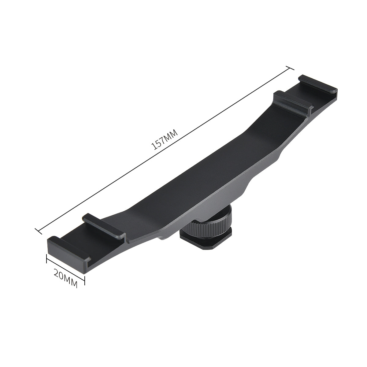 Yelangu A64 Aluminum Universal Cold Shoe Hot Shoe One Turn Two Bracket For Microphone and Light
