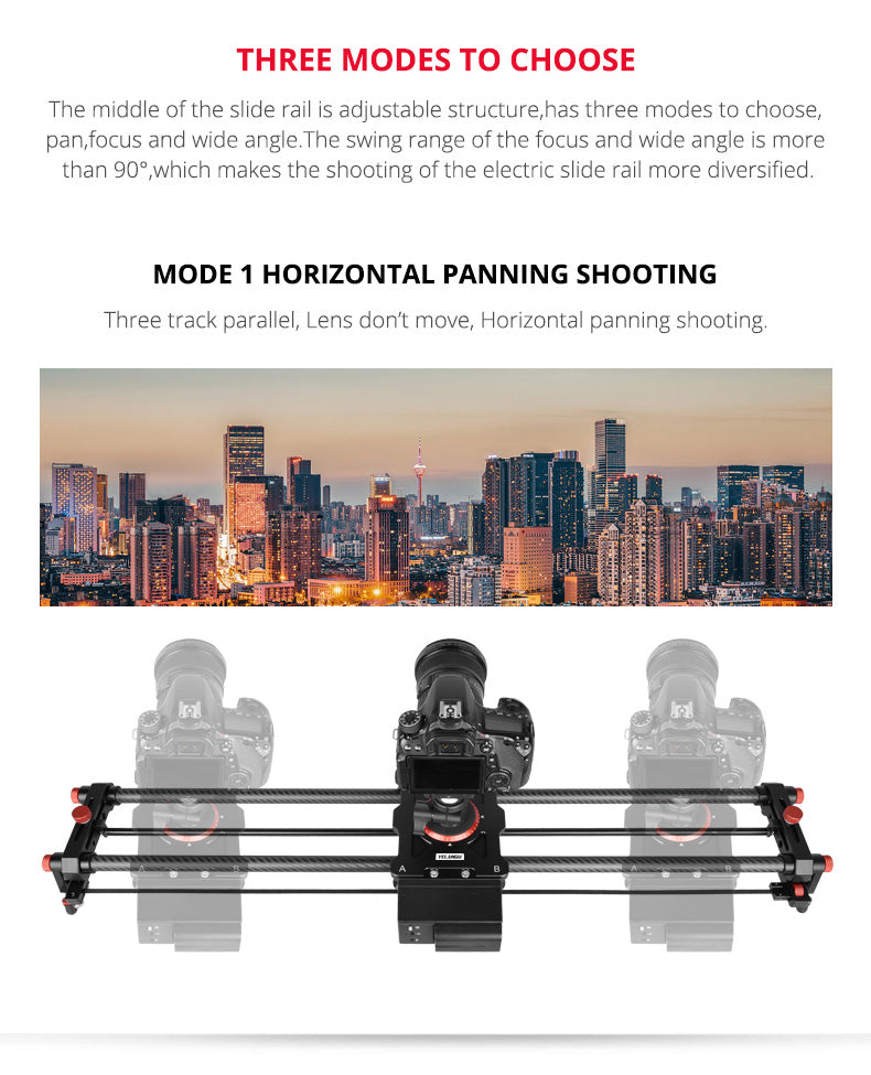 YELANGU L80RC Professional Motozied Video Camera Slider Carbon Fiber Track Rail with Time Lapse Wireless Control