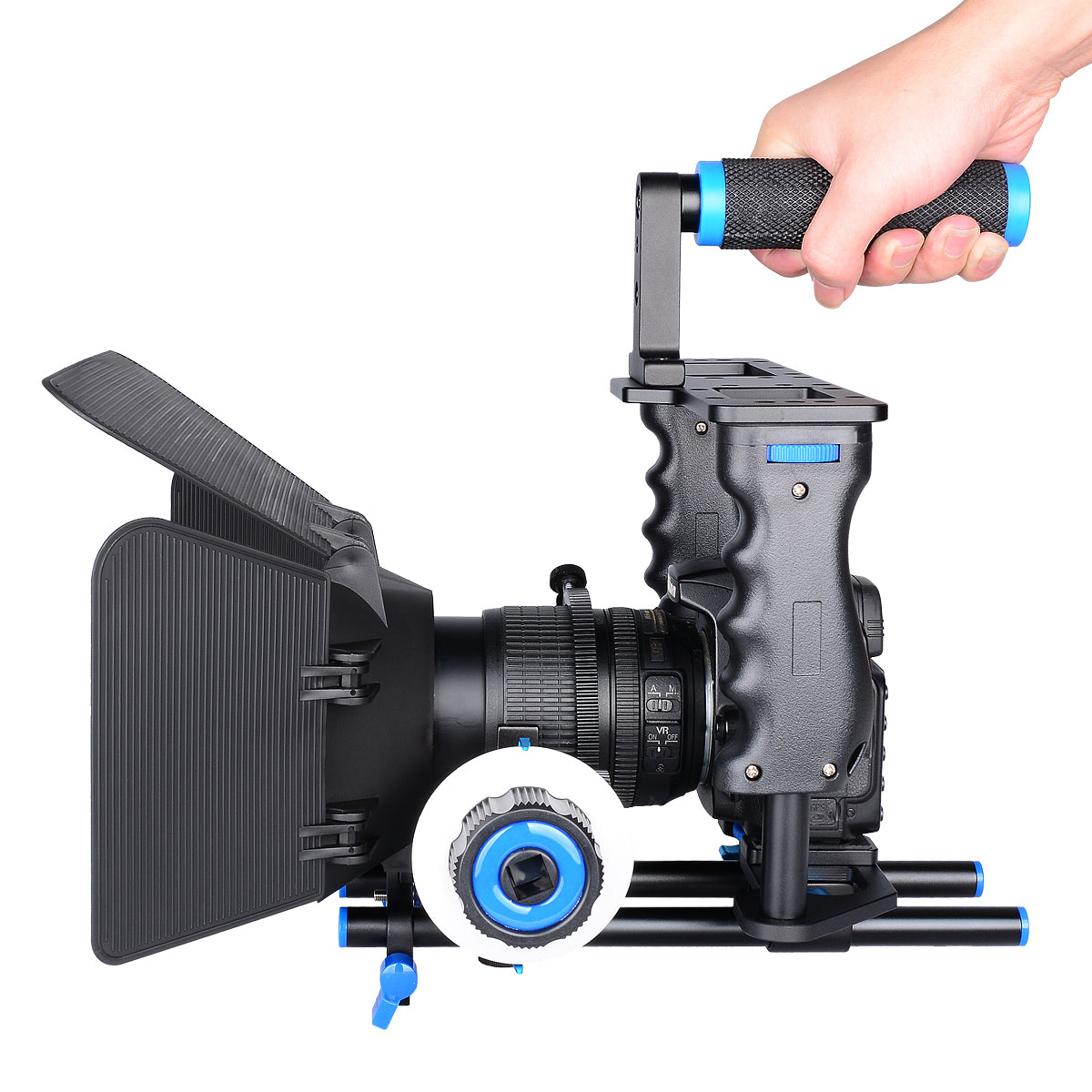 Yelangu C200 DSLR Camera Video Cage Rig Kit with Matte Box Follow Focus