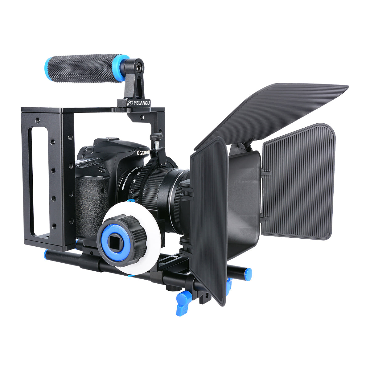 Yelangu C100 Universal Camera cage with follow focus and matte box for dslr mirrorless