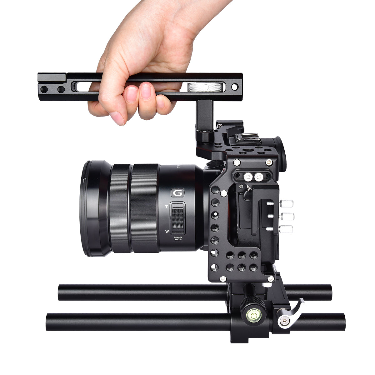 Yelangu Ca7 Camera Cage Kit for Sony Alpha A7 with 3/8 1/4 Inch Screw Top handle Cold Shoe