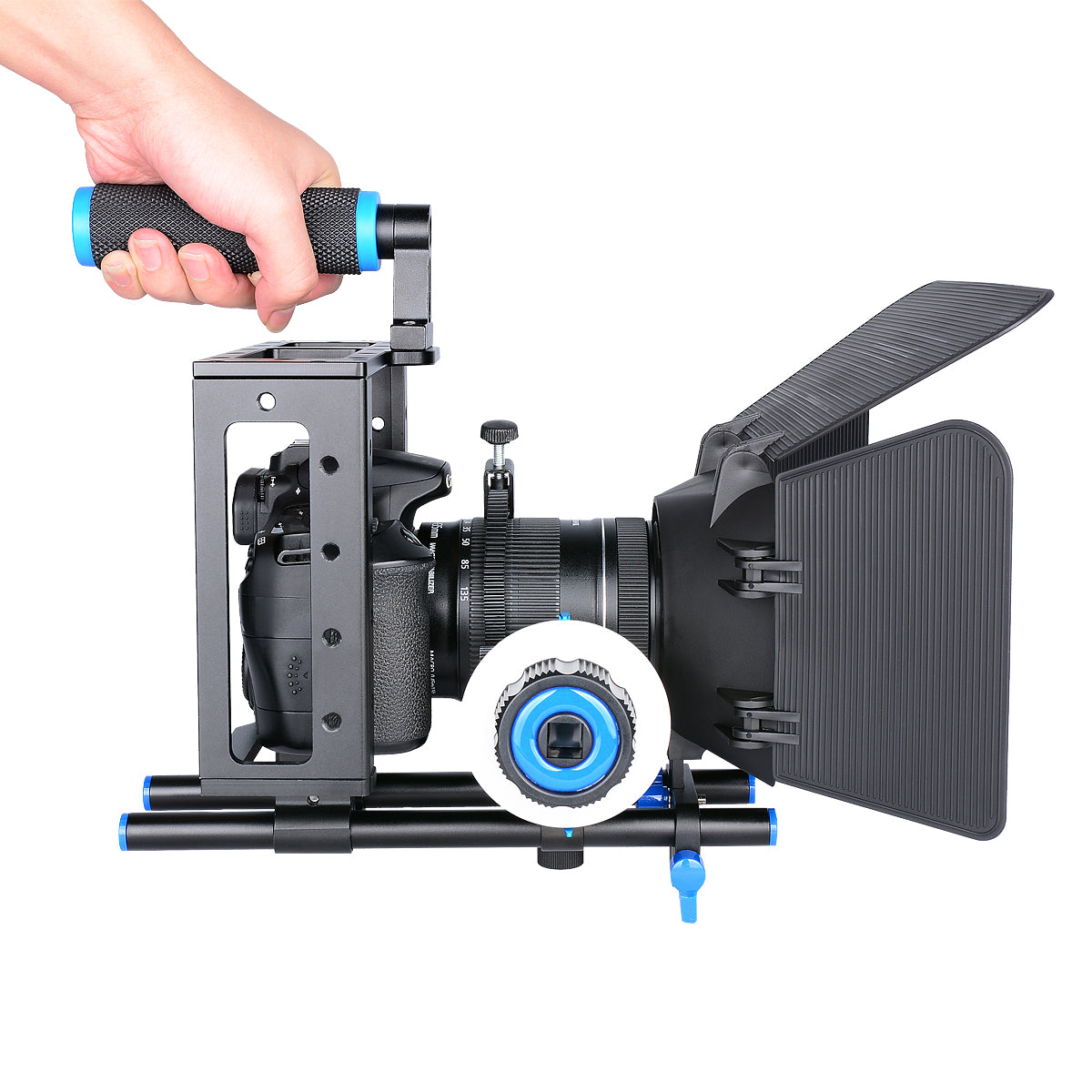 Yelangu C100 Universal Camera cage with follow focus and matte box for dslr mirrorless