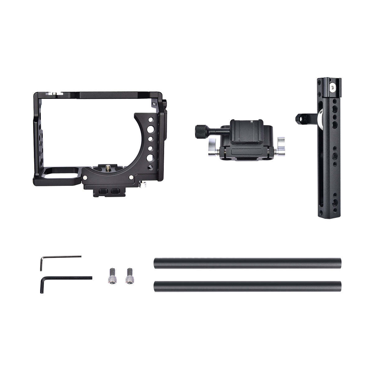 Yelangu Ca7 Camera Cage Kit for Sony Alpha A7 with 3/8 1/4 Inch Screw Top handle Cold Shoe