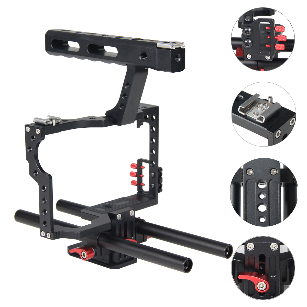 Yelangu C5 Aluminum Alloy Camera Cage for GH4/A7 and More Mirrorless Camera