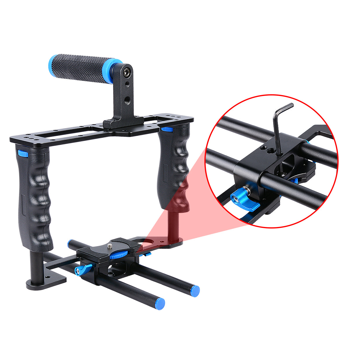 Yelangu C2 Aluminum Alloy Camera Video Cage Film Movie Making Kit Top Handle and Grip Handle