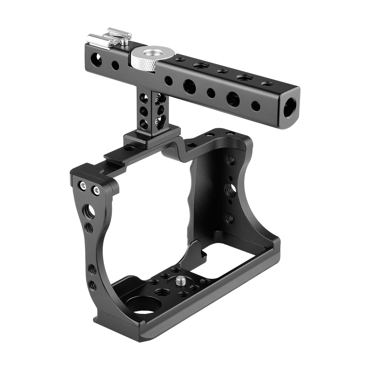 Yelangu C14 Camera Cage for Canon EOS M50 and M5 with Integrated Grip and Quick Release NATO Rail