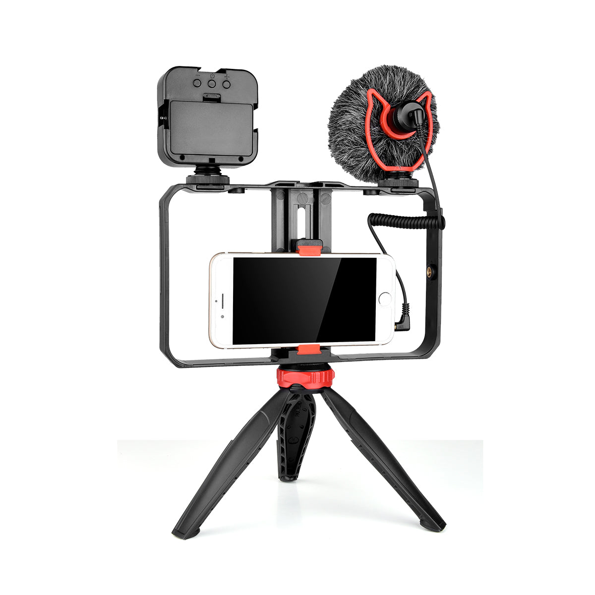 Yelangu PC204 Smartphone Video Rig Kit with Microphone + Light + Mini Tripod for Phone