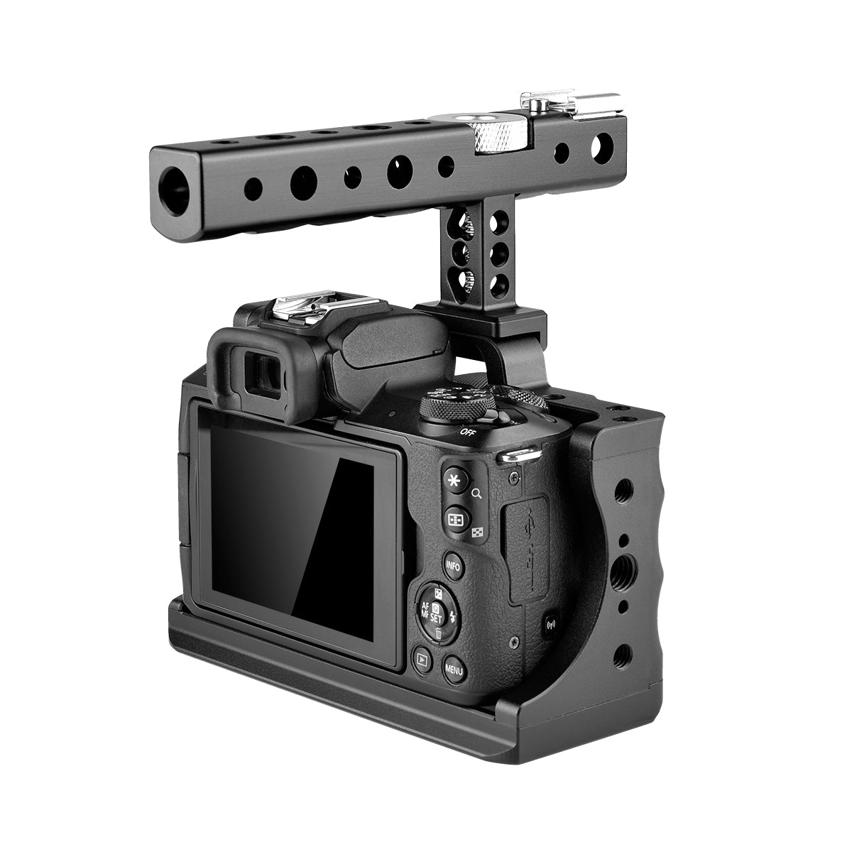 Yelangu C14 Camera Cage for Canon EOS M50 and M5 with Integrated Grip and Quick Release NATO Rail