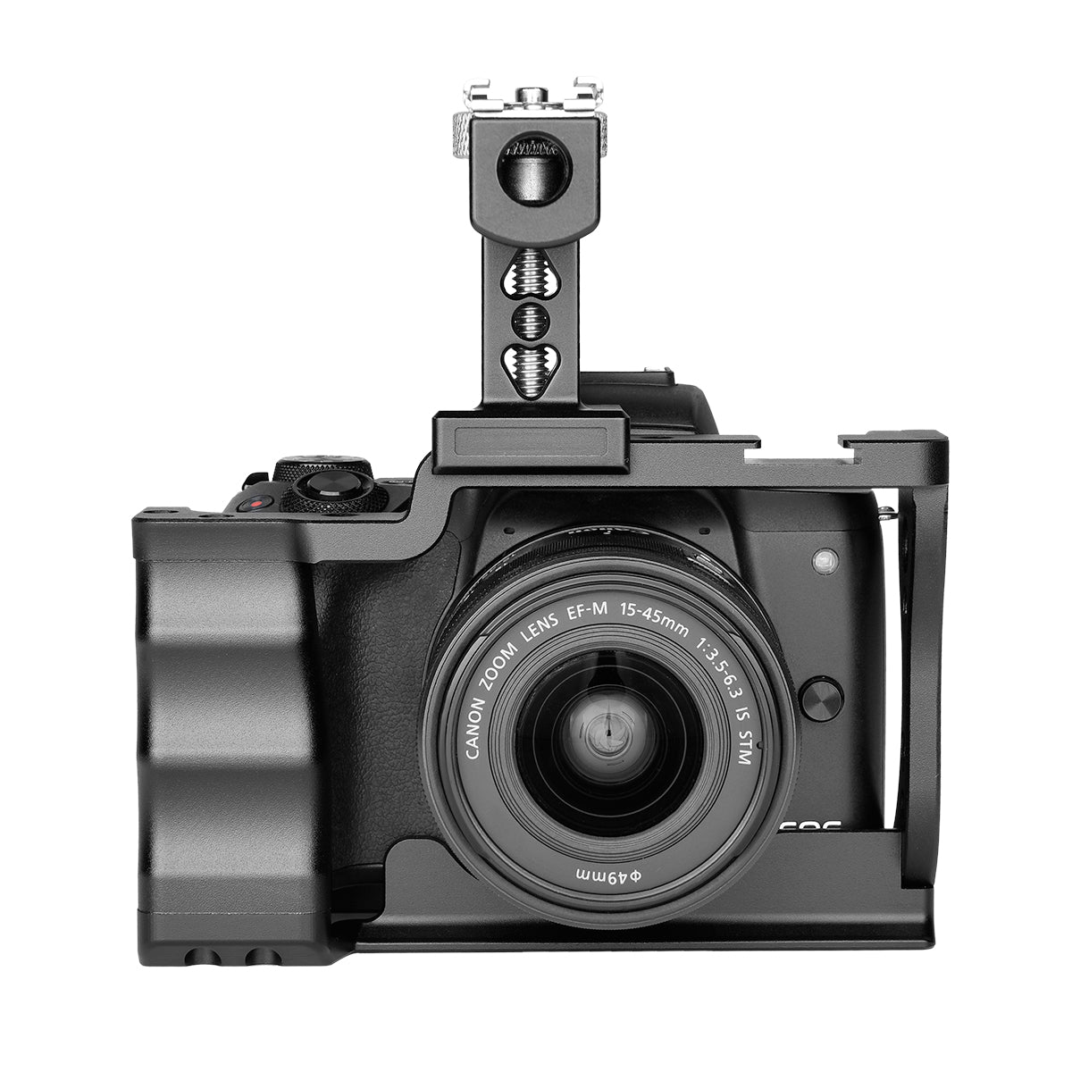 Yelangu C14 Camera Cage for Canon EOS M50 and M5 with Integrated Grip and Quick Release NATO Rail