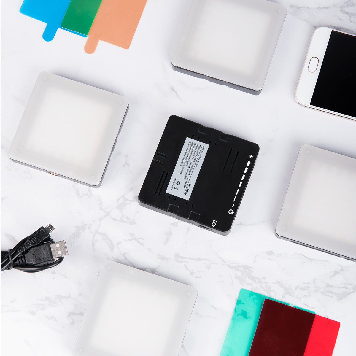 YELANGU LED49 4 Color Touch Dimming Video Light Fill Light Photographic Lighting for Live Photography Fill Light for Photographing