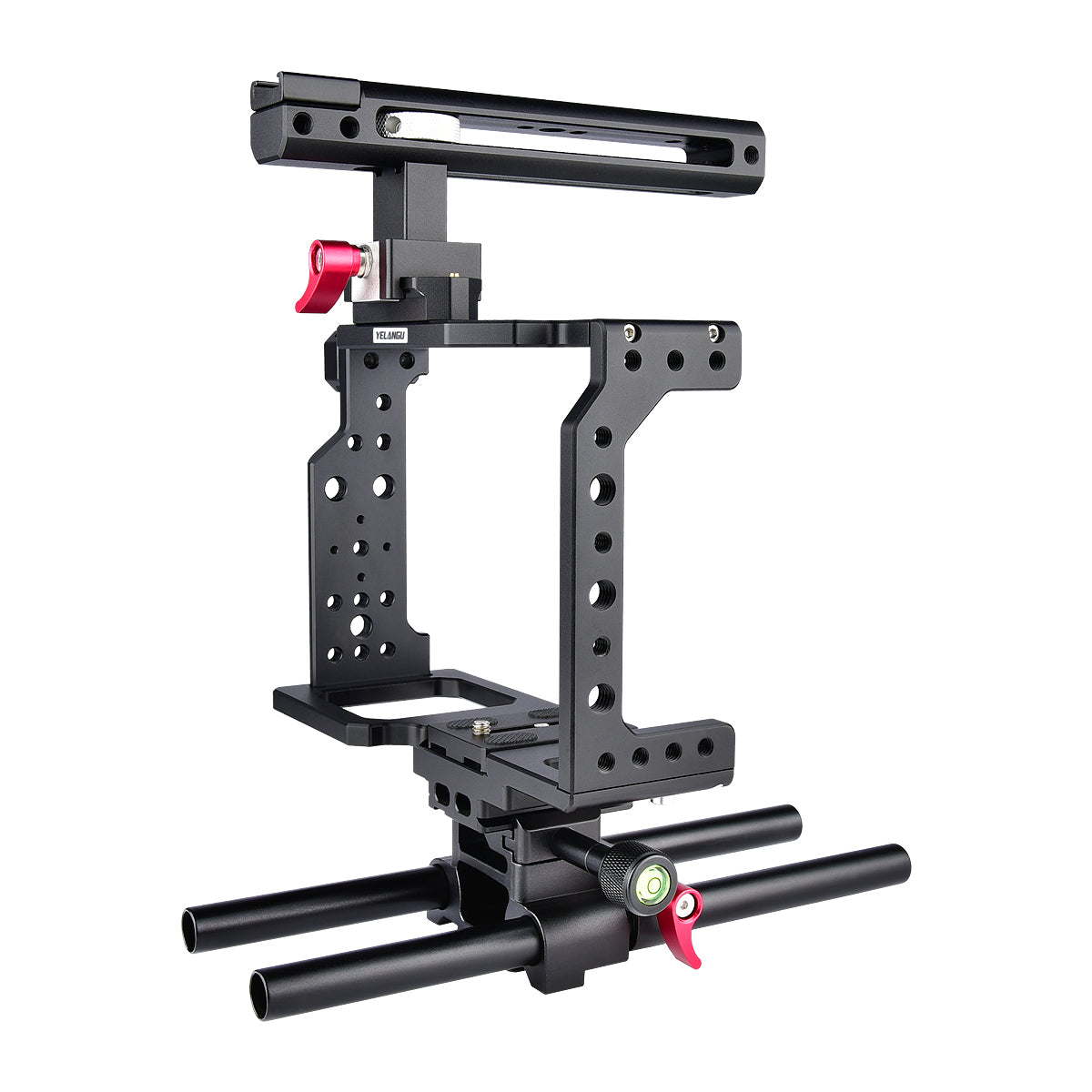Yelangu C8 Camera Cage Top Handle Tripod Mount Plate 15mm Rod base for Canon Nikon Sony Panasonic