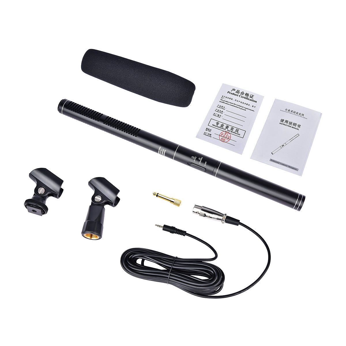Yelangu mic04 Interview Microphone Photography Video Stereo Mic for Camcorders Canon Nikon DSLR