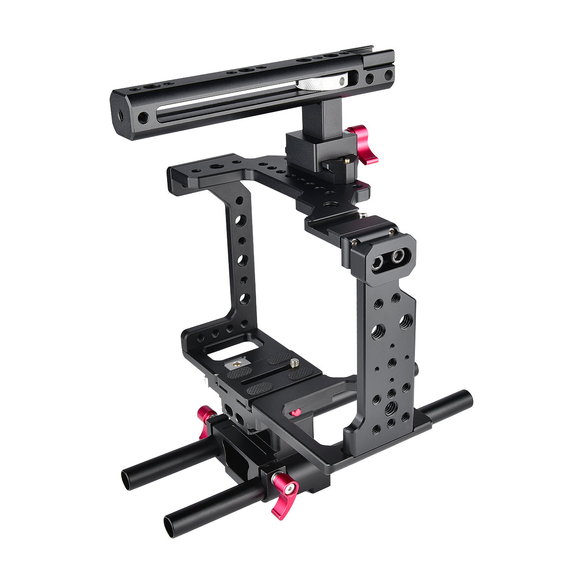 Yelangu C8 Camera Cage Top Handle Tripod Mount Plate 15mm Rod base for Canon Nikon Sony Panasonic