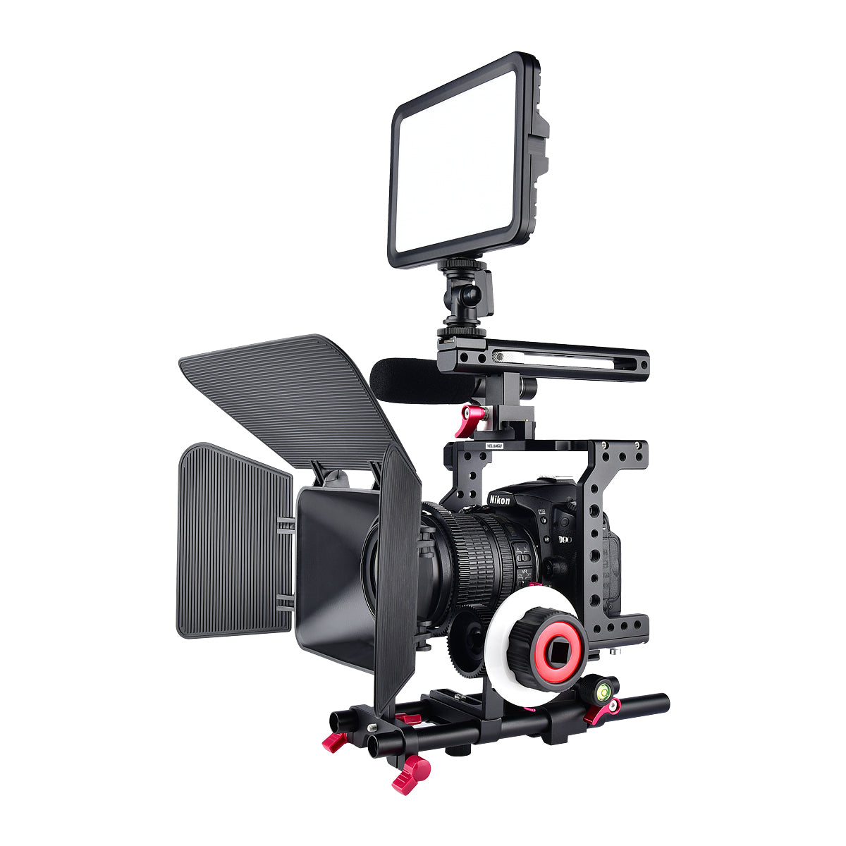 Yelangu C8 Camera Cage Top Handle Tripod Mount Plate 15mm Rod base for Canon Nikon Sony Panasonic
