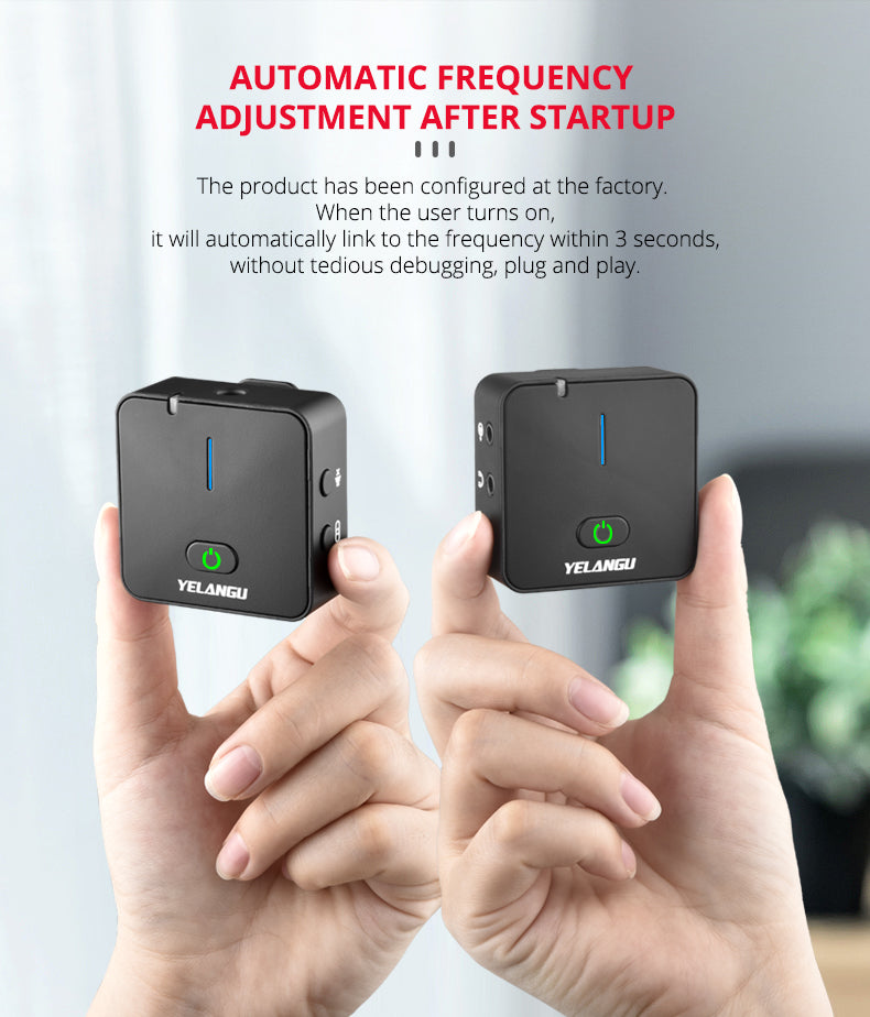 YELANGU MX5 Portable Wireless Microphone Lavalier Interview Recording for Mobilephone DSLR Camera iPhone Xiaomi