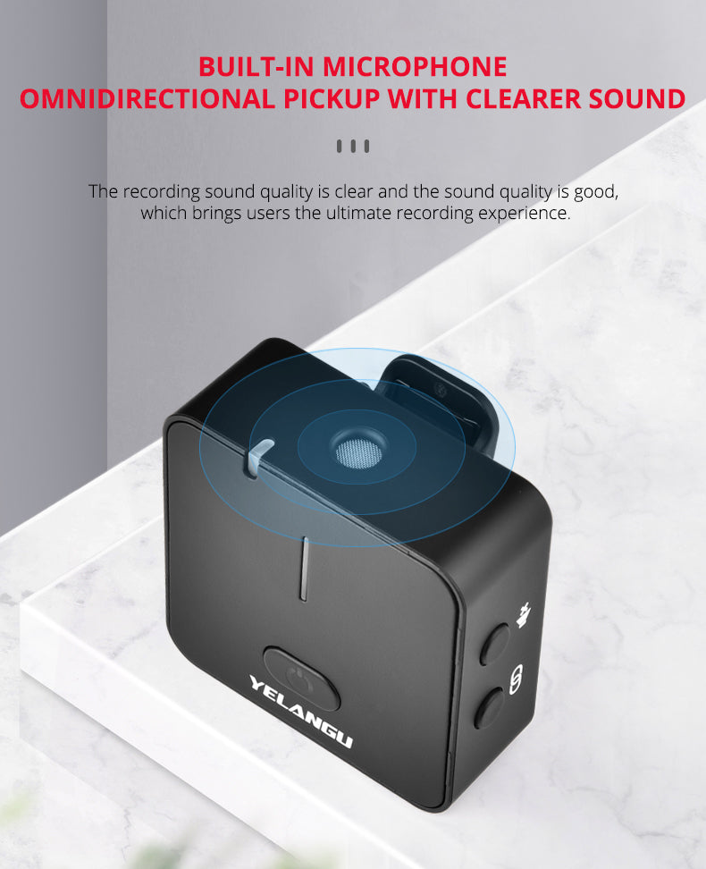 YELANGU MX5 Portable Wireless Microphone Lavalier Interview Recording for Mobilephone DSLR Camera iPhone Xiaomi