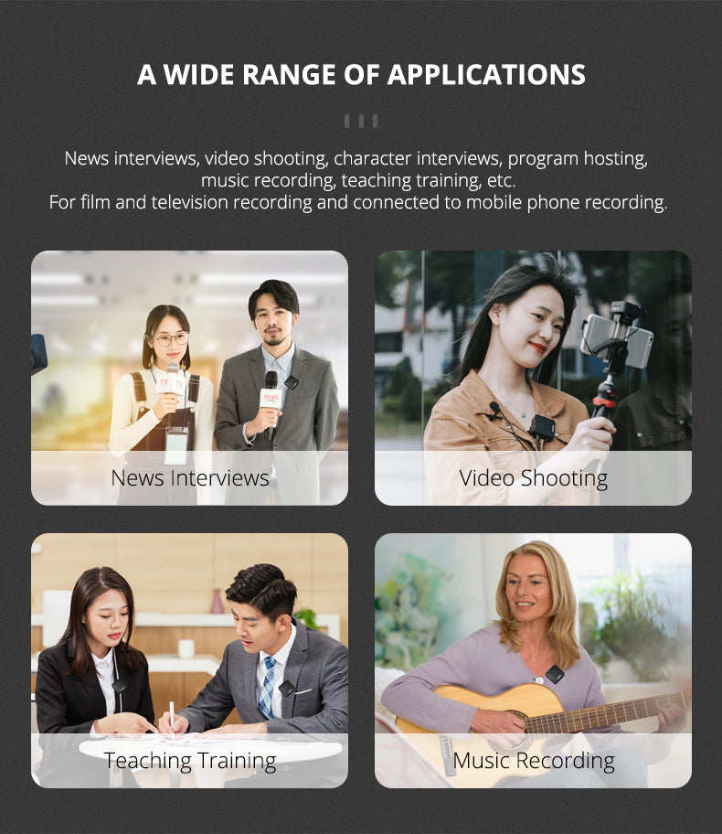YELANGU MX5 Portable Wireless Microphone Lavalier Interview Recording for Mobilephone DSLR Camera iPhone Xiaomi