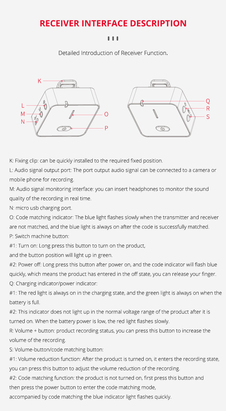 YELANGU MX5 Portable Wireless Microphone Lavalier Interview Recording for Mobilephone DSLR Camera iPhone Xiaomi