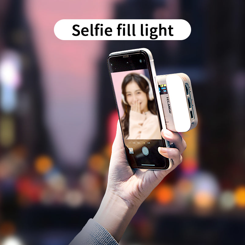 Yelangu MAG5 RGB Double-sided fill light for mobile phone shooting and selfies, with wireless charging magnetic attachment