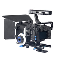 YELANGU C500 DSLR Video Camera Cage Kit With Follow Focus Matte Box, Support for Mirrorless Camera
