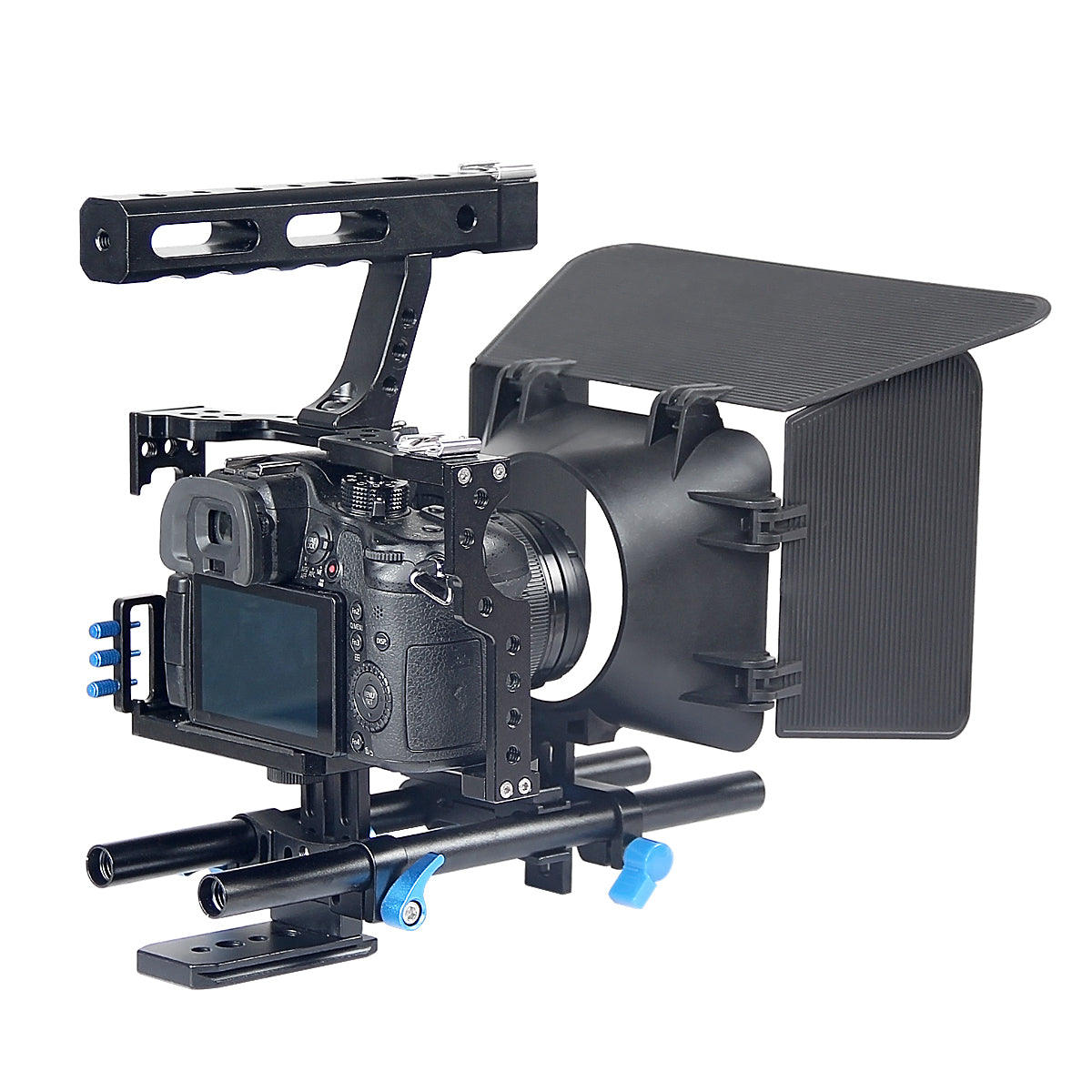 YELANGU C500 DSLR Video Camera Cage Kit With Follow Focus Matte Box, Support for Mirrorless Camera