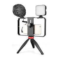 Yelangu PC204 Smartphone Video Rig Kit with Microphone + Light + Mini Tripod for Phone