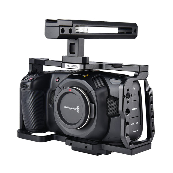 Yelangu C9 BMPCC 4K /6K Camera Cage with Handle for Blackmagic Design Pocket Cinema Camera 4K / 6K