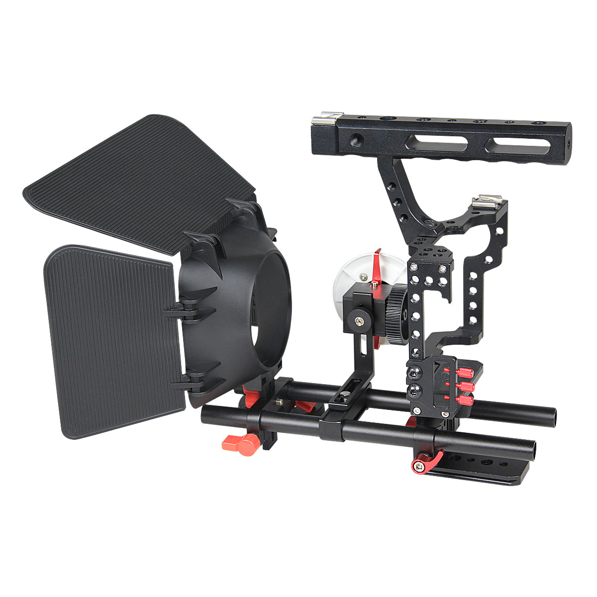 YELANGU C500 DSLR Video Camera Cage Kit With Follow Focus Matte Box, Support for Mirrorless Camera