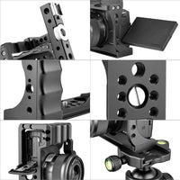 Yelangu C14 Camera Cage for Canon EOS M50 and M5 with Integrated Grip and Quick Release NATO Rail