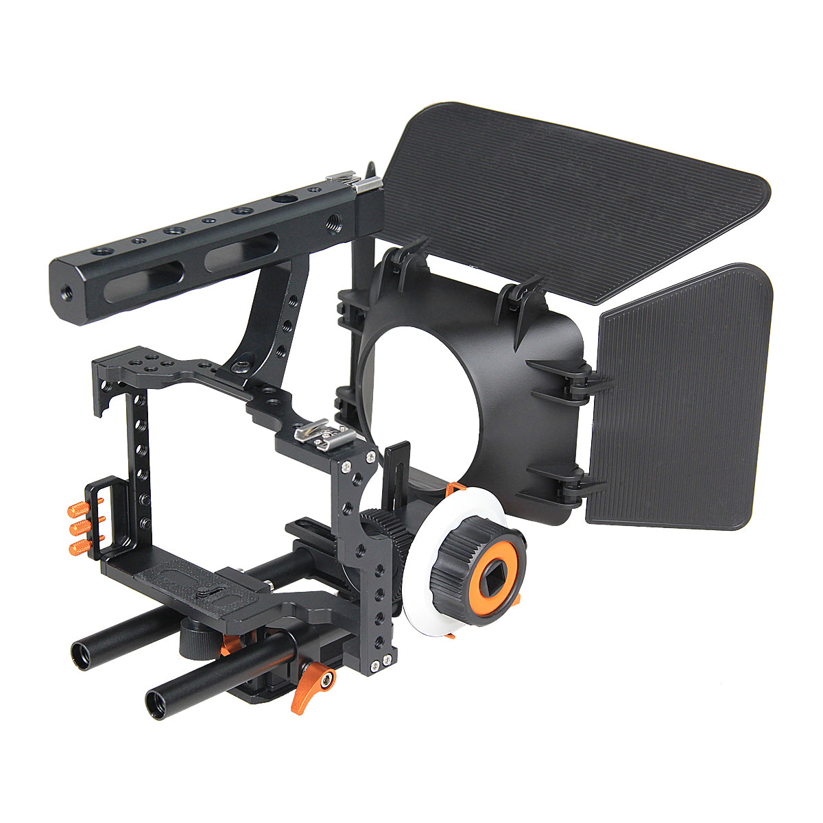 YELANGU C500 DSLR Video Camera Cage Kit With Follow Focus Matte Box, Support for Mirrorless Camera